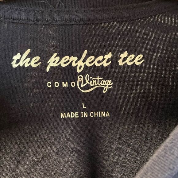Como Vintage The Perfect Tee Navy Women’s Sz L - Picture 3 of 5